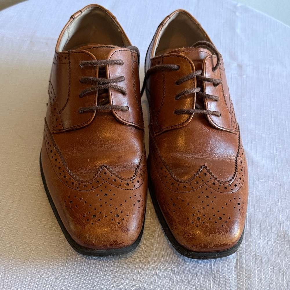 Florsheim Kids Tan Leather Oxfords